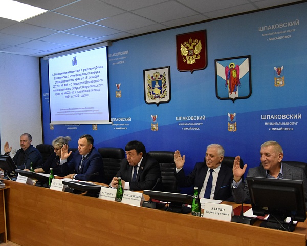 22 марта состоялось очередное тридцать первое заседание Думы Шпаковского муниципального округа 